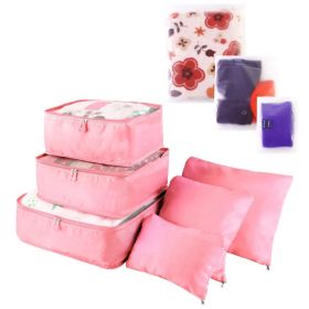 9Pcs Set Clothes Storage Bags Water-Resistant Travel Luggage Organizer Clothing Packing Cubes For Blouse Hosiery Stocking Underwear (Option: Pink-1Set9Pcs)