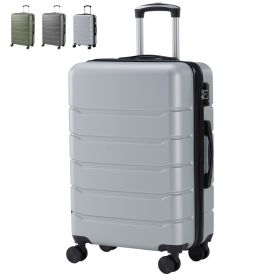 Hard Shell Carry On Suitcase, ABS Spinner Wheel Luggage, Lightweight And Expandable Rolling Travel Bag (Option: Light gray 28in)