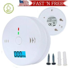 CO Detector Alarm LCD Combination CO Carbon Monoxide Gas Battery Warning Home (Option: 1set)