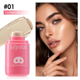 Moisturizing Water, Light Sense, Color Expansion, Natural Lip And Cheek Dual-use Powder Blusher Cream (Option: 01)